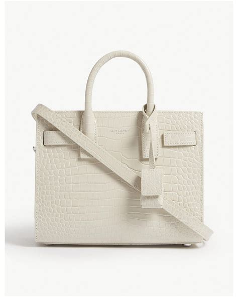 Sac De Jour Nano in Crocodile Embossed Leather 